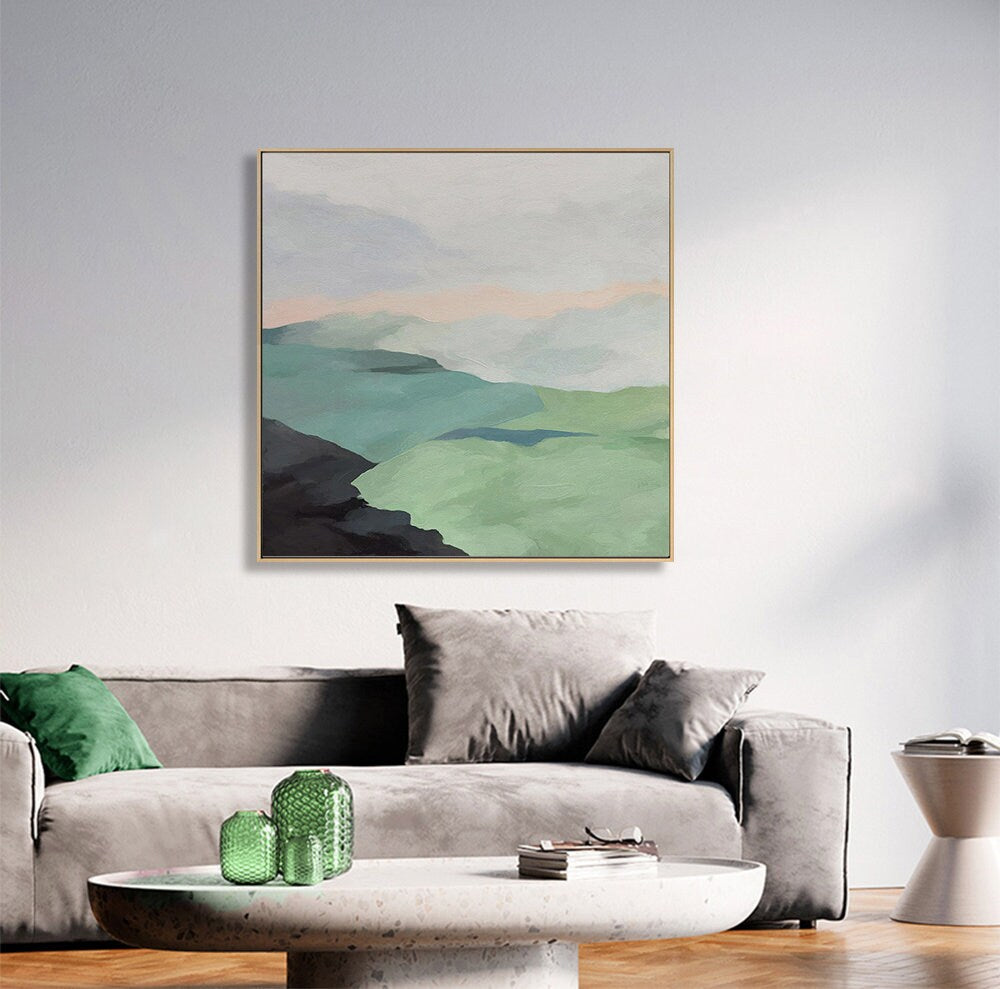 Large Abstract Mountain Canvas Wall Art, Abstract Landscape Oil Painting on Canvas, Modern Minimalist Painting for Living Room,bedroom Decor