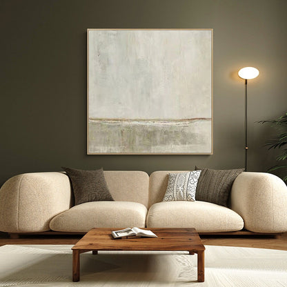 Large Abstract Oil Painting on Canvas, Original Grey and Beige Canvas Wall Art, Modern Minimalist Wall Art for Living Room, Bedroom Decor