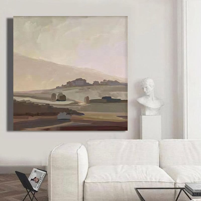 Large Abstract Landscape Oil Painting on Canvas, Original Mountain Canvas Wall Art, Modern Nature Wall Art for Living Room, Home Décor
