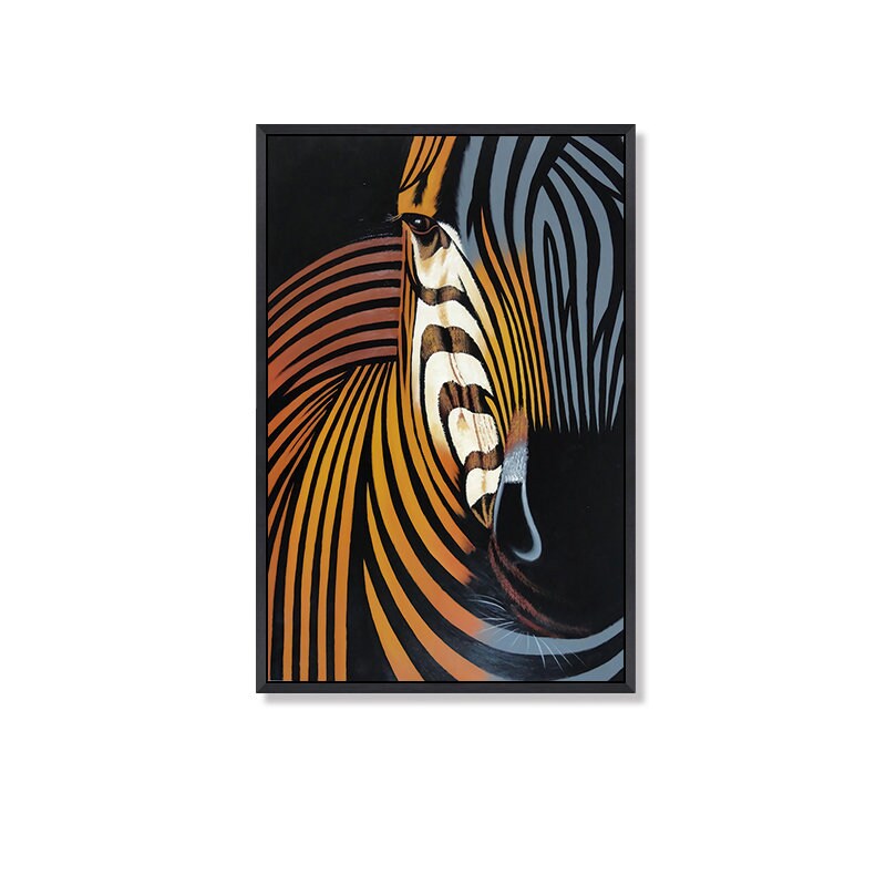 Abstract Colorful Zebra Oil Painting on Canvas, Large Original Zebra Canvas Wall Art, Hand-painted Animal Painting for Kids Room Living Room