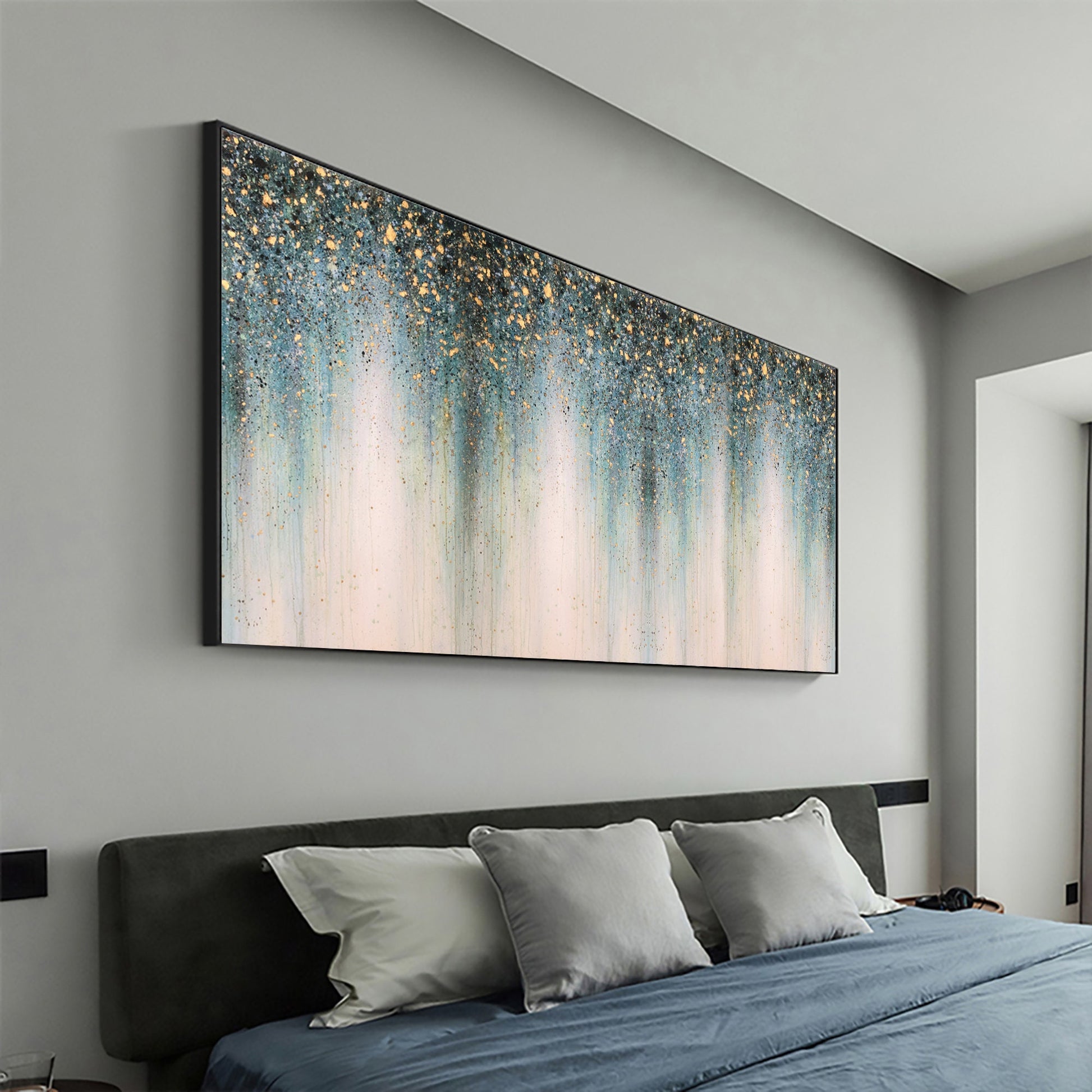 Gold Foil – Gold Abstract Wall Art | Oil Painting, view 2