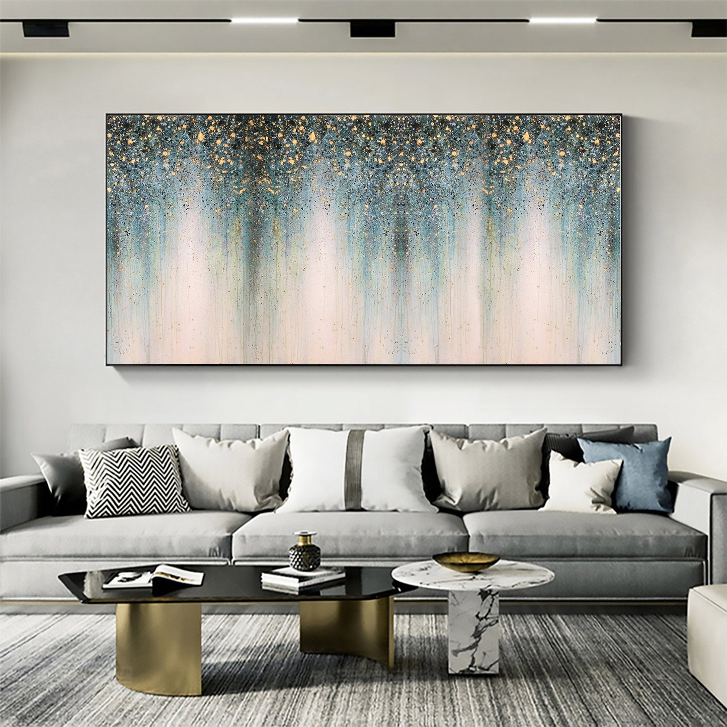Gold Art Deco Abstract Wall Art – Gold Foil