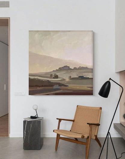 Large Abstract Landscape Oil Painting on Canvas, Original Mountain Canvas Wall Art, Modern Nature Wall Art for Living Room, Home Décor