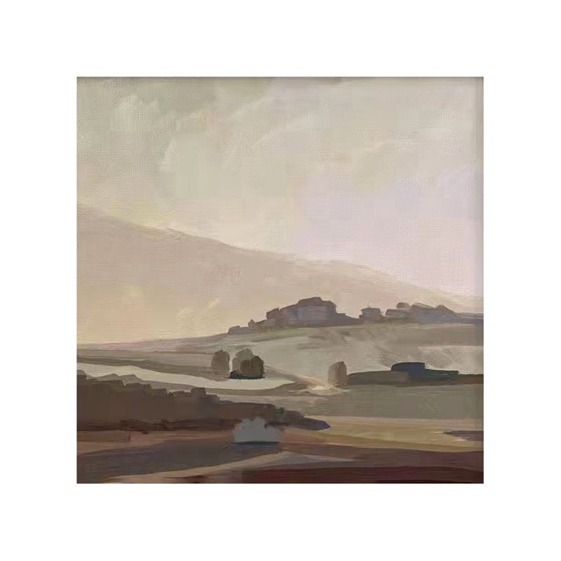 Large Abstract Landscape Oil Painting on Canvas, Original Mountain Canvas Wall Art, Modern Nature Wall Art for Living Room, Home Décor