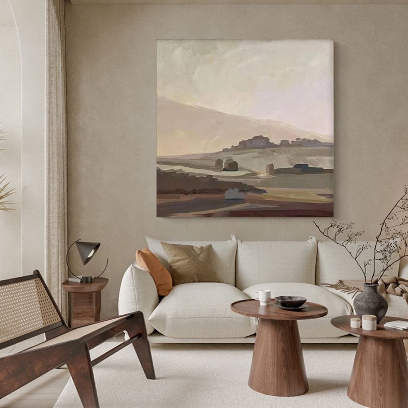 Large Abstract Landscape Oil Painting on Canvas, Original Mountain Canvas Wall Art, Modern Nature Wall Art for Living Room, Home Décor