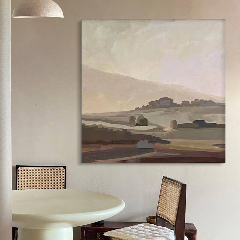 Large Abstract Landscape Oil Painting on Canvas, Original Mountain Canvas Wall Art, Modern Nature Wall Art for Living Room, Home Décor