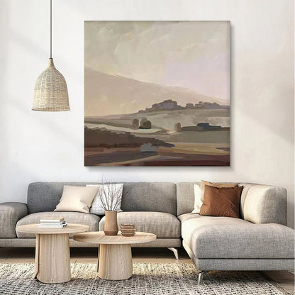 Large Abstract Landscape Oil Painting on Canvas, Original Mountain Canvas Wall Art, Modern Nature Wall Art for Living Room, Home Décor