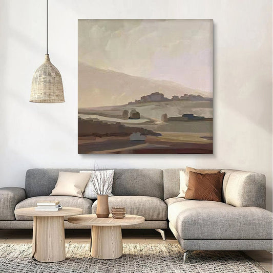Large Abstract Landscape Oil Painting on Canvas, Original Mountain Canvas Wall Art, Modern Nature Wall Art for Living Room, Home Décor