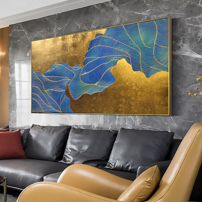 Gold Leaf – Colorful Botanical Leaf Wall Art | Abstract Palette Knife Oil Painting, view 4