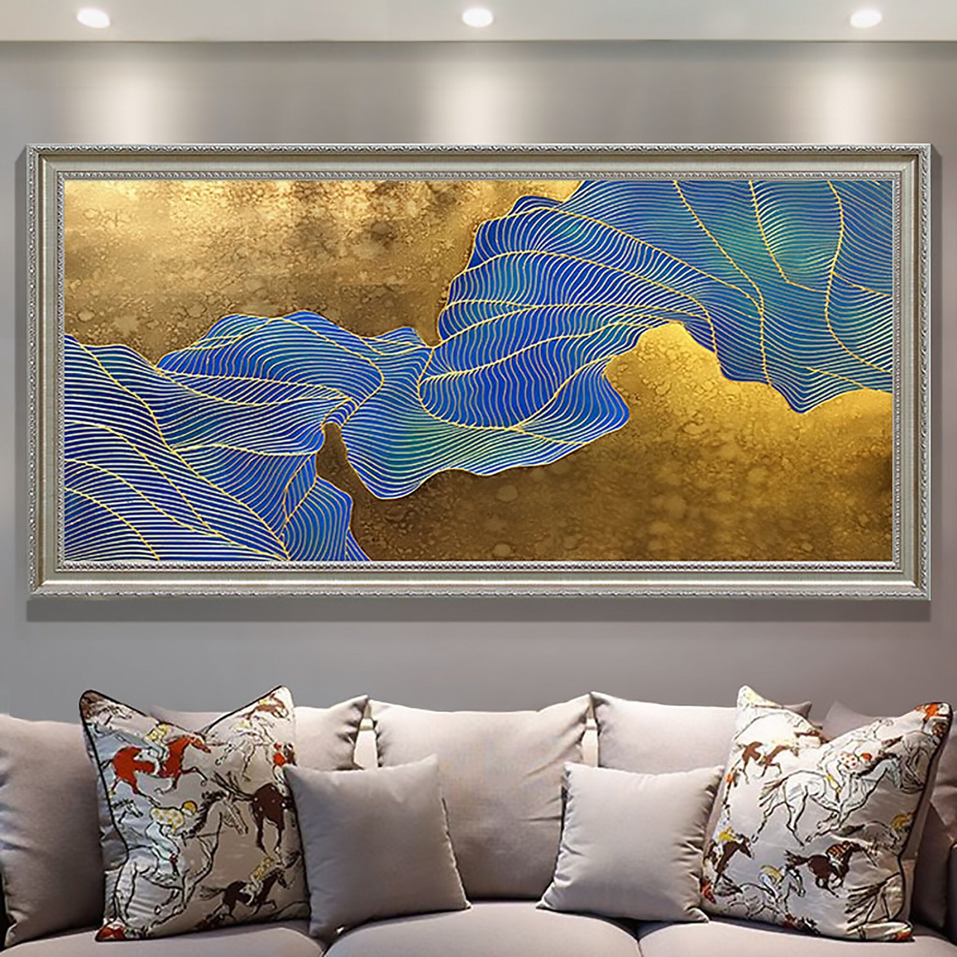 Gold Leaf – Colorful Botanical Leaf Wall Art | Abstract Palette Knife Oil Painting, view 5