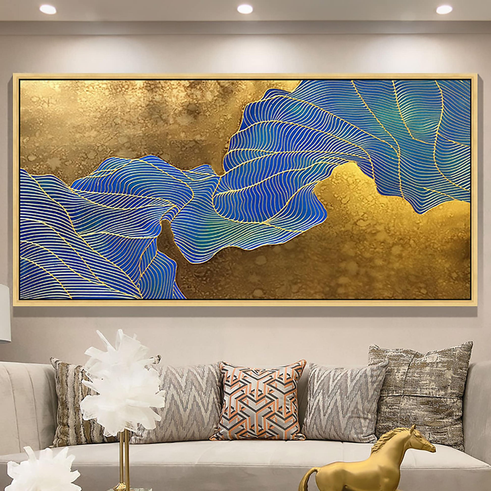 Gold Leaf – Colorful Botanical Leaf Wall Art | Abstract Palette Knife Oil Painting, view 1
