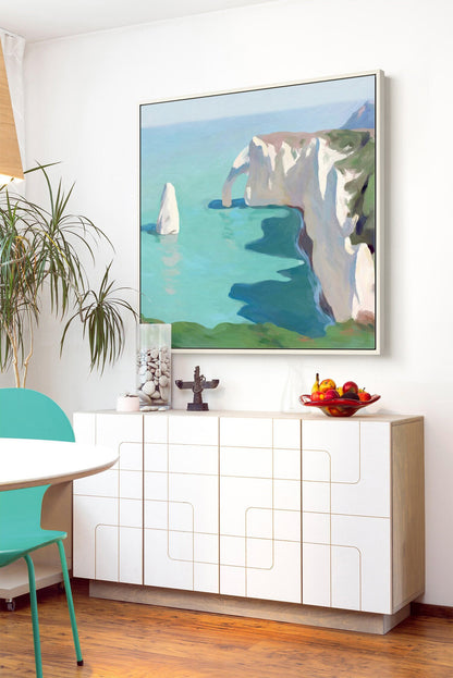 Extra Large Abstract Seascape Oil Painting on Canvas, Gulf and Marine Stack Canvas Wall Art,impressionist Seashore Wall Art for Living Room