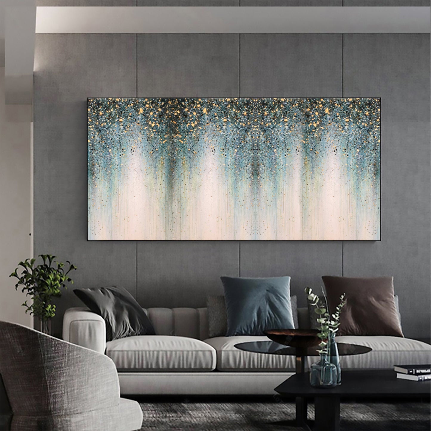 Gold Foil – Gold Abstract Wall Art | Oil Painting, view 4