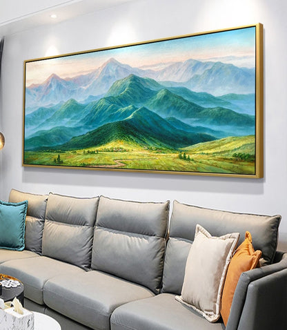 Green Abstract Landscape Wall Art