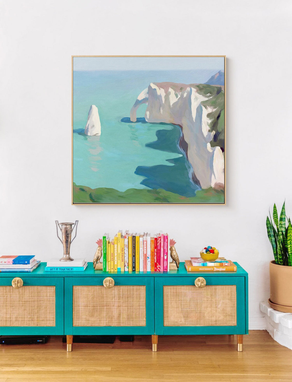 Extra Large Abstract Seascape Oil Painting on Canvas, Gulf and Marine Stack Canvas Wall Art,impressionist Seashore Wall Art for Living Room