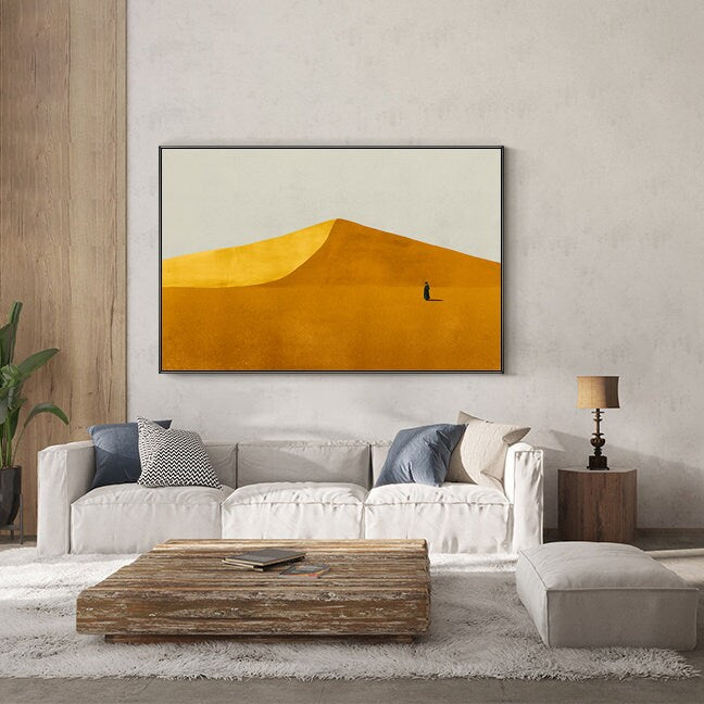 Large Abstract Landscape Oil Painting on Canvas, Hand-painted Landscape Canvas Wall Art,Modern Minimalist Nature Art for Living Room Bedroom