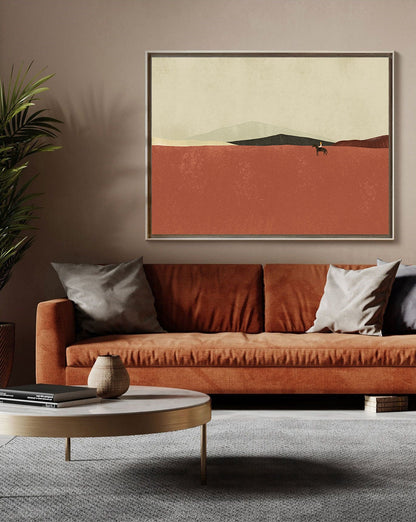 Large Abstract Landscape Oil Painting on Canvas, Hand-painted Landscape Canvas Wall Art,Modern Minimalist Nature Art for Living Room Bedroom