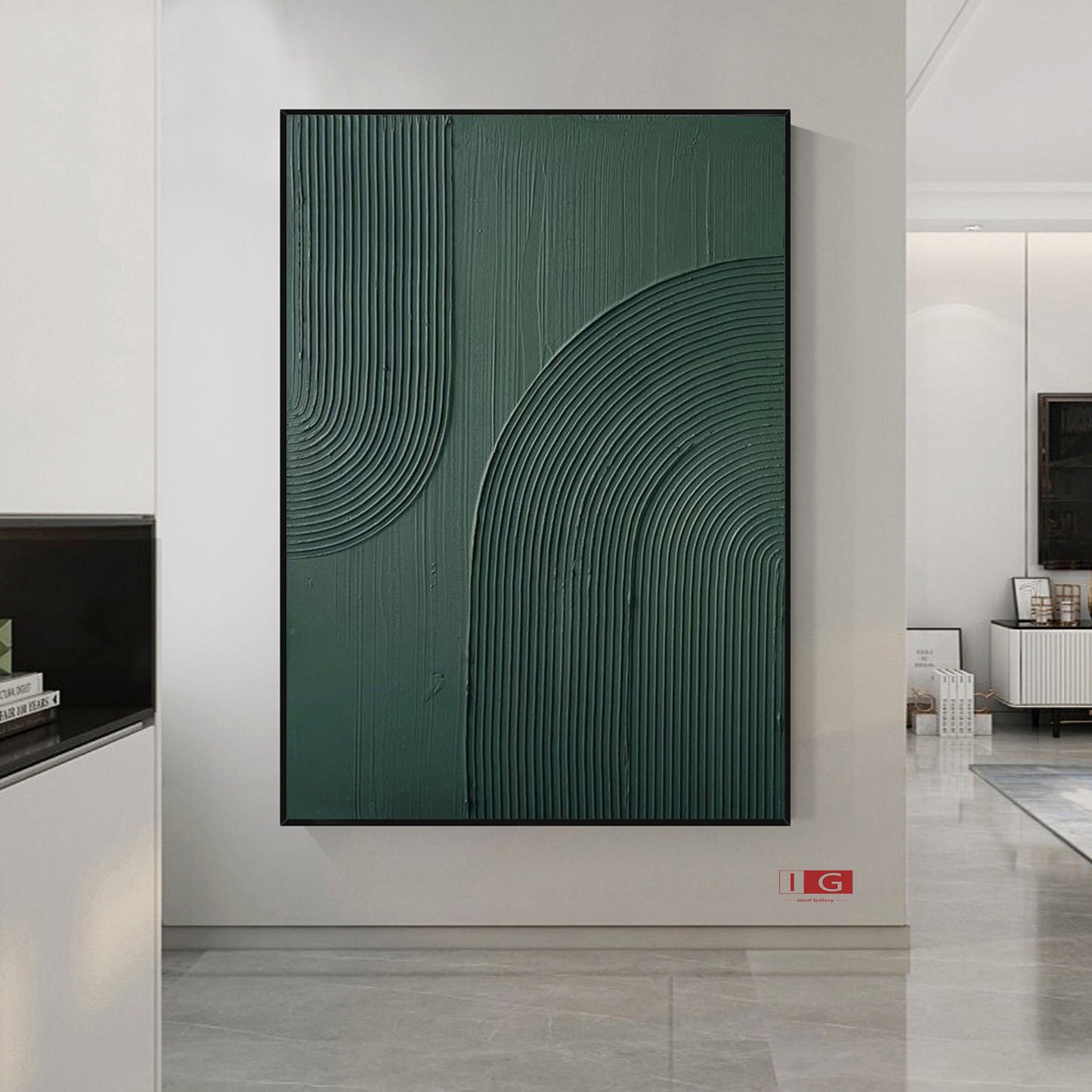 Arch Wall Art Green minimalism painting green Wall Art green textured Wall Art – Abstract Painting