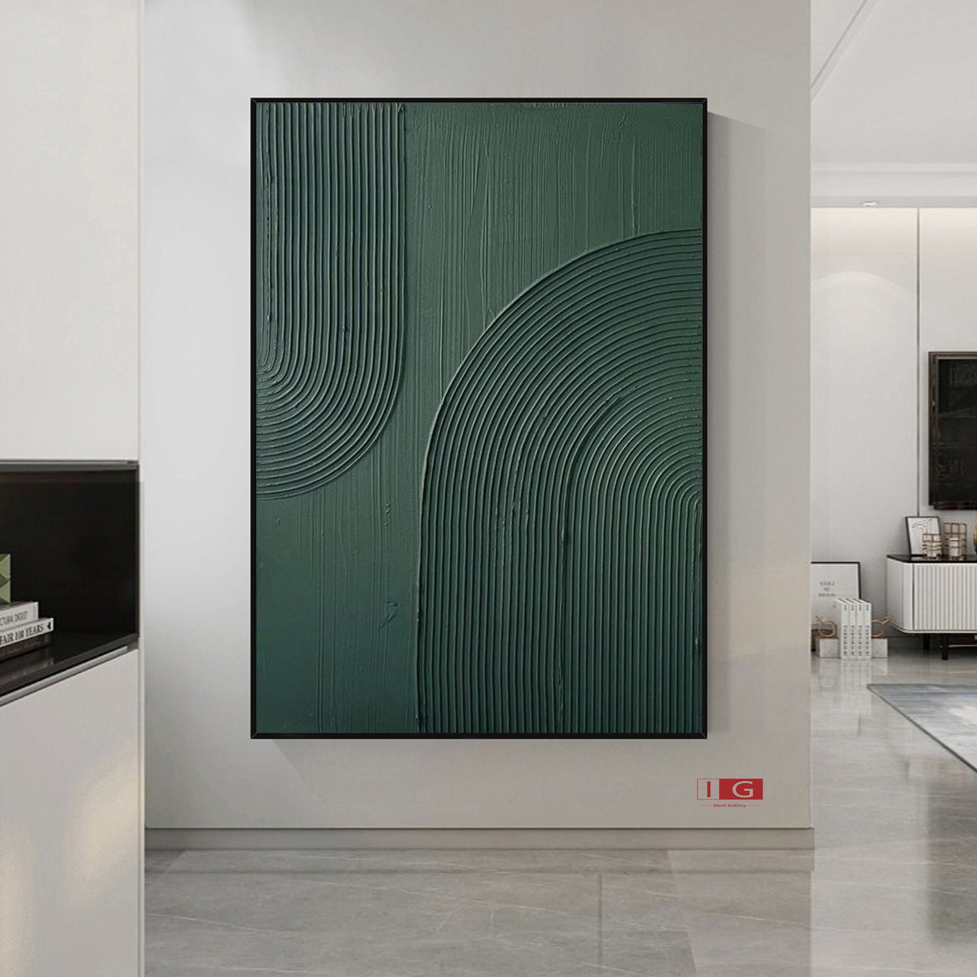 Arch Wall Art Green minimalism painting green Wall Art green textured Wall Art – Abstract Painting