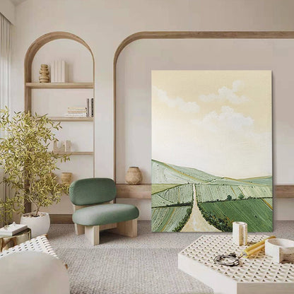 Impressionist Landscape Oil Painting on Canvas, Large Abstract Mountain and Clouds Canvas Wall Art, Original Nature Wall Art for Living Room