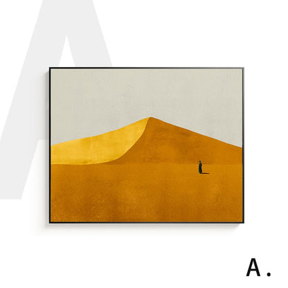 Large Abstract Landscape Oil Painting on Canvas, Hand-painted Landscape Canvas Wall Art,Modern Minimalist Nature Art for Living Room Bedroom