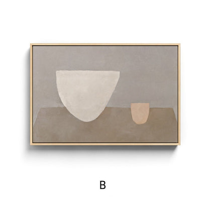 Large Abstract Still Life Canvas Wall Art, Morandi Color Hand Painted Acrylic Painting on Canvas, Modern Minimalist Wall Art for Living Room