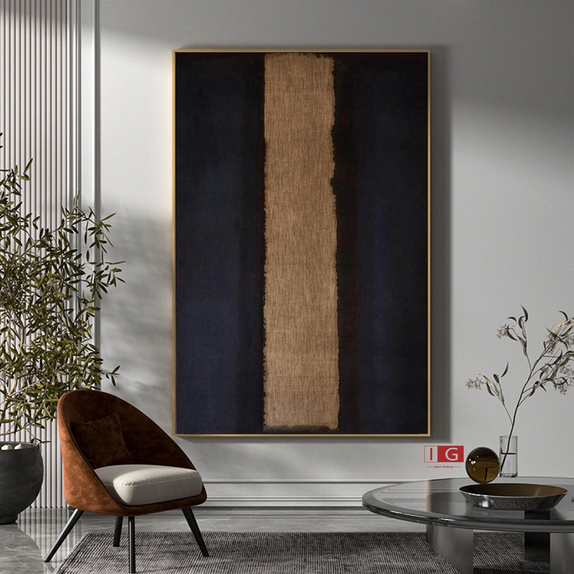 Black and Brown Abstract Textured Wall Art – Minimalist Painting – Abstract Painting