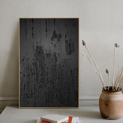 Black Abstract Painting Black 3D Textured Painting Black 3D Minimalist