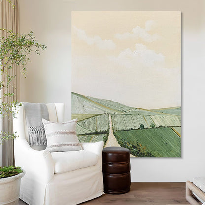 Impressionist Landscape Oil Painting on Canvas, Large Abstract Mountain and Clouds Canvas Wall Art, Original Nature Wall Art for Living Room