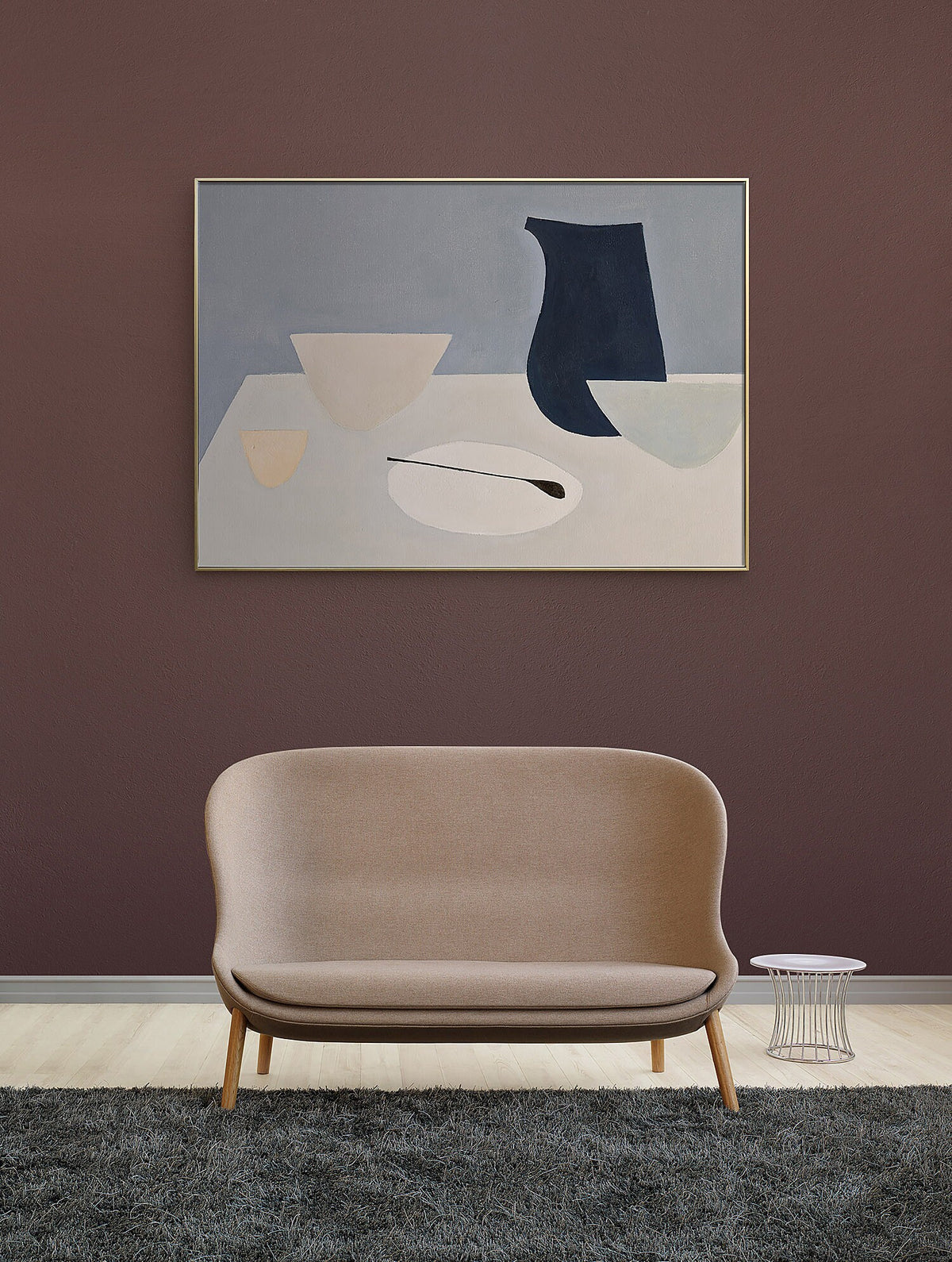 Large Abstract Still Life Canvas Wall Art, Morandi Color Hand Painted Acrylic Painting on Canvas, Modern Minimalist Wall Art for Living Room