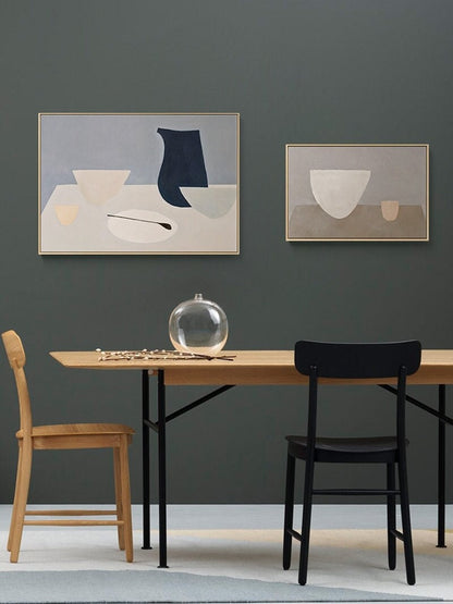 Large Abstract Still Life Canvas Wall Art, Morandi Color Hand Painted Acrylic Painting on Canvas, Modern Minimalist Wall Art for Living Room