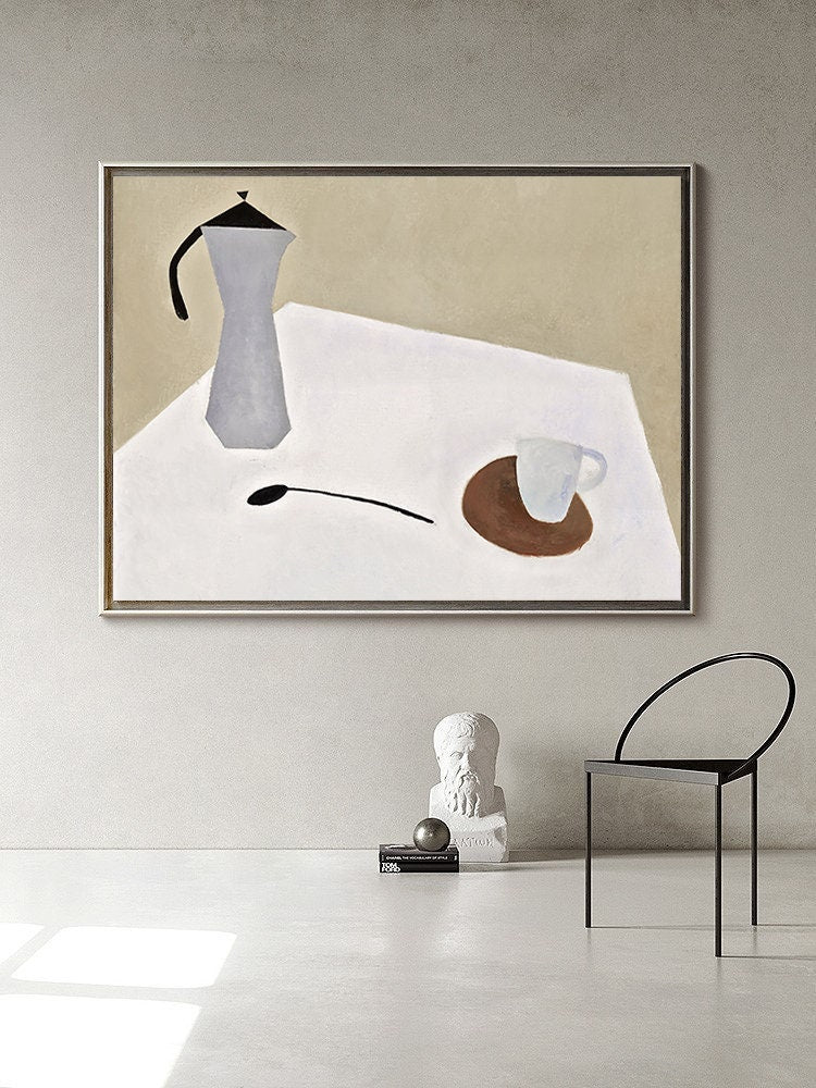 Large Abstract Still Life Canvas Wall Art, Morandi Color Hand Painted Acrylic Painting on Canvas, Modern Minimalist Wall Art for Living Room