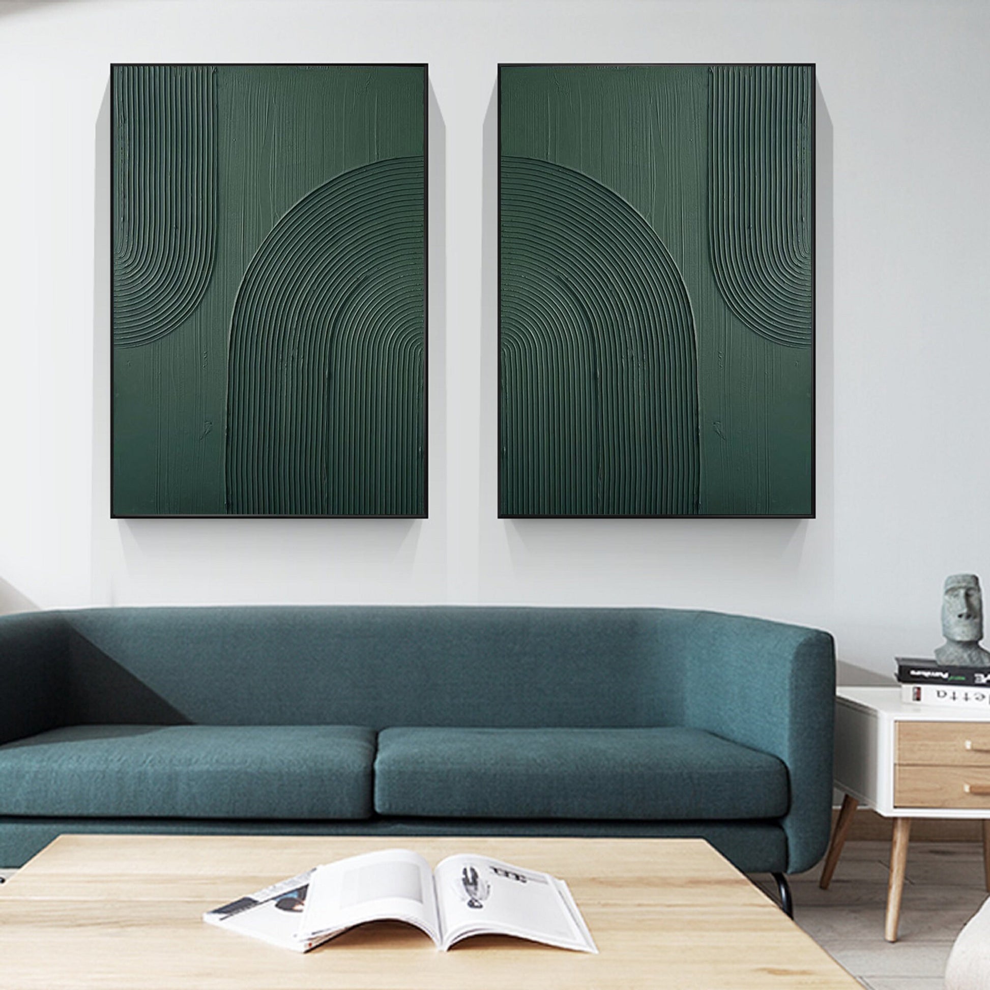 Green Minimalist Painting Green Abstract Painting Green Wall Art Green wall