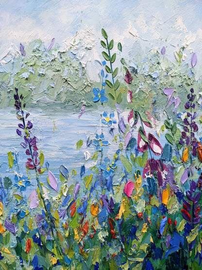 Original – Colorful Floral Wall Art | Abstract Oil Painting, view 3