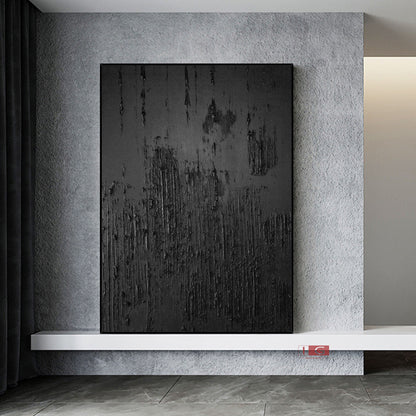 Black Abstract Painting Black 3D Textured Painting Black 3D Minimalist