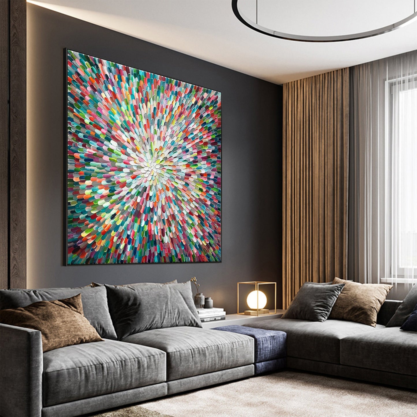 Large Colorful Abstract Floral Wall Art