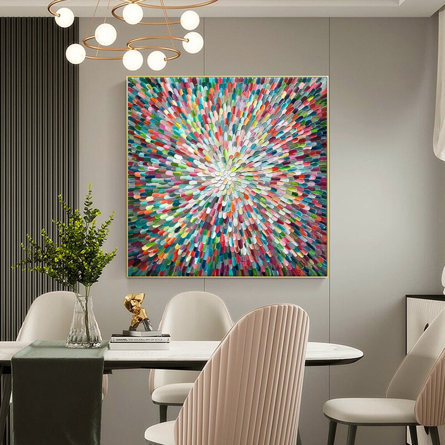 Large Colorful Abstract Floral Wall Art