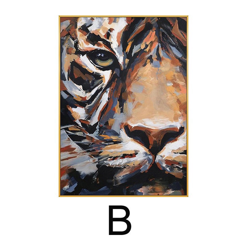 Original Tiger Oil Painting on Canvas, Large Abstract Tiger Canvas Wall Art, Modern Impressionist Animal Wall Art for Living Room,Home décor