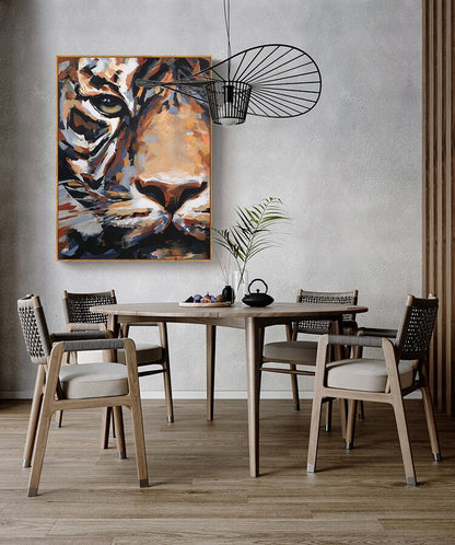 Original Tiger Oil Painting on Canvas, Large Abstract Tiger Canvas Wall Art, Modern Impressionist Animal Wall Art for Living Room,Home décor