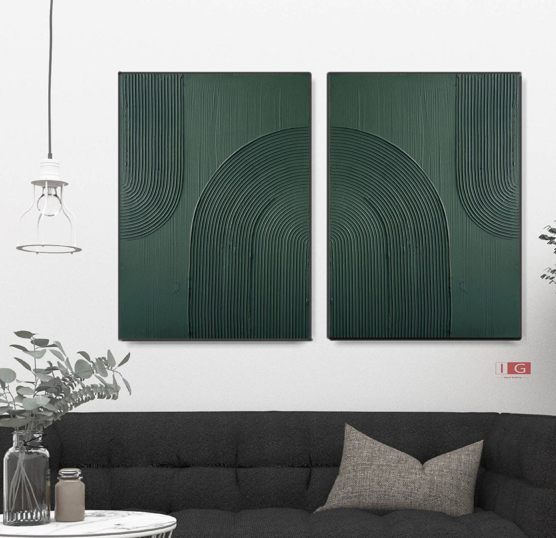 Green Minimalist Painting Green Abstract Painting Green Wall Art Green wall
