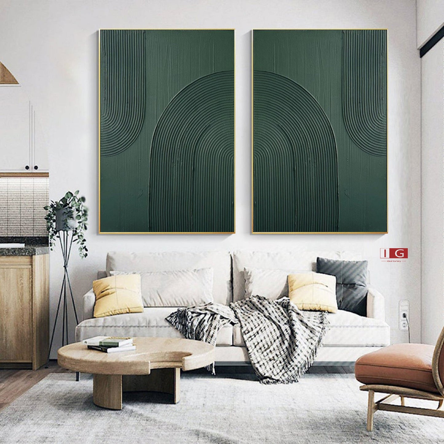 Green Minimalist Painting Green Abstract Painting Green Wall Art Green wall