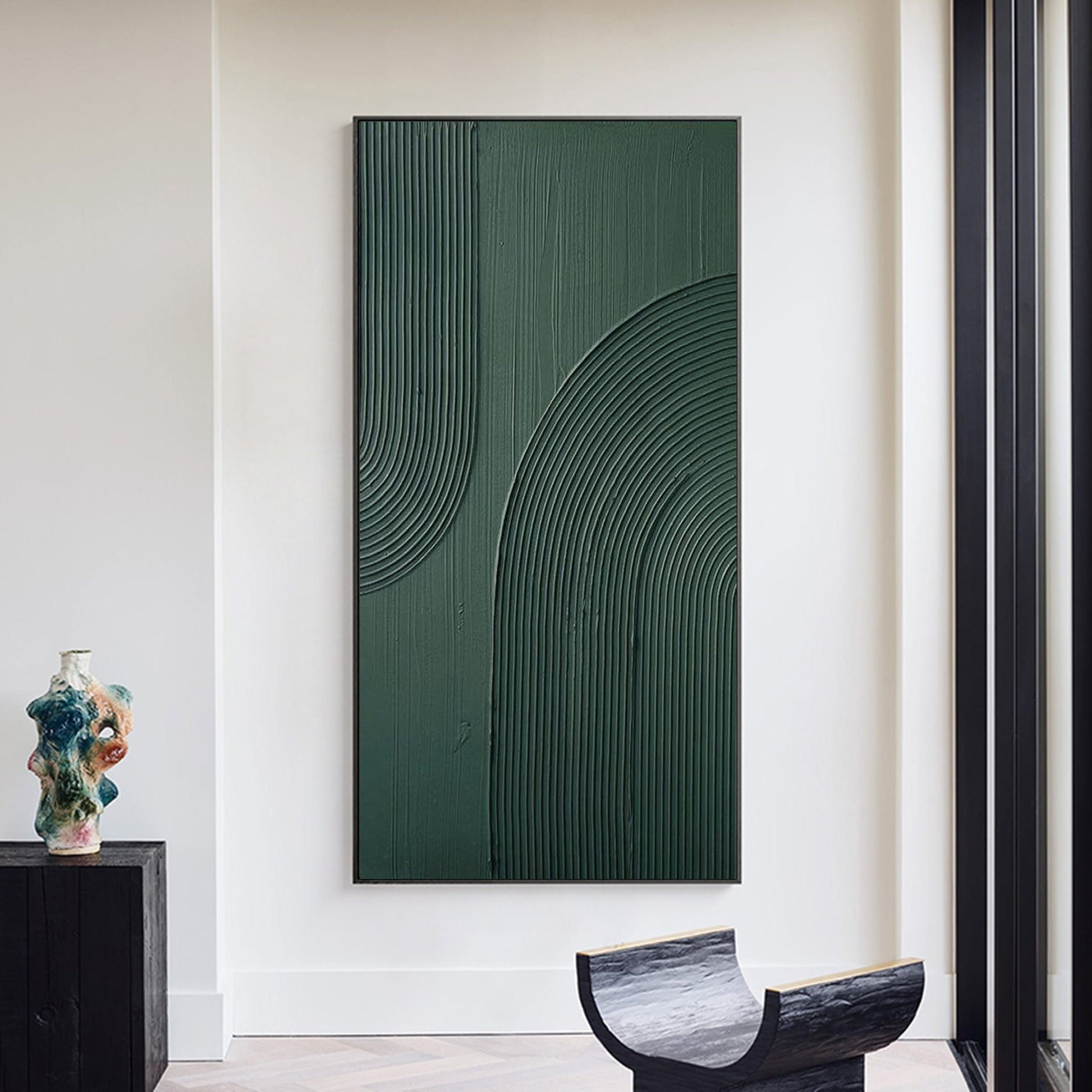 Arch Wall Art Wabi-Sabi Large Abstract Wall Art green textured Wall Art green – Abstract Painting