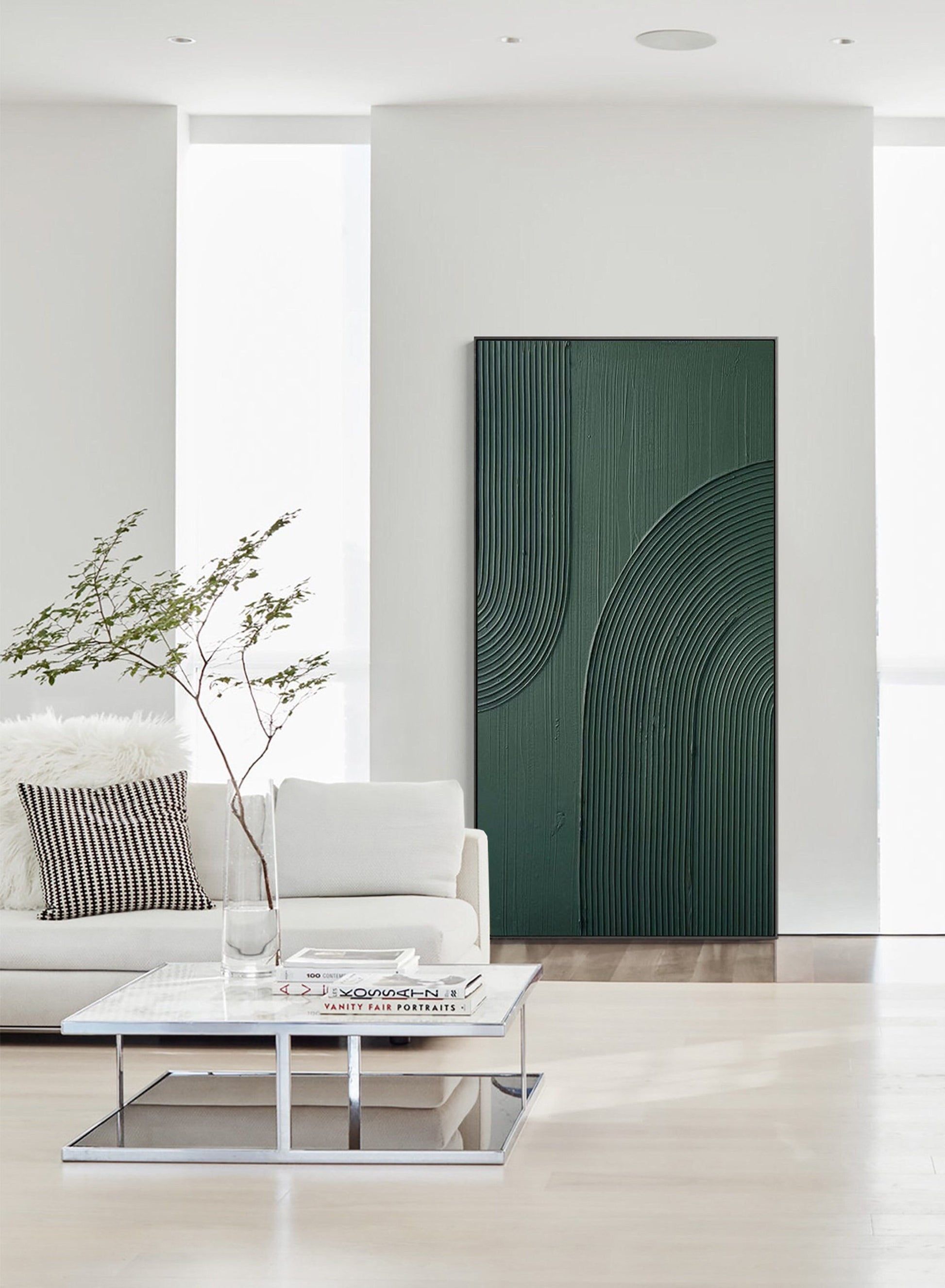 Arch Wall Art Wabi-Sabi Large Abstract Wall Art green textured Wall Art green – Abstract Painting