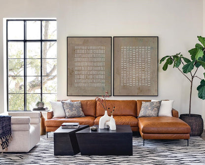 Brown Wabi Sabi Wall Art Set of 2 3D Block Canvas for Living Room