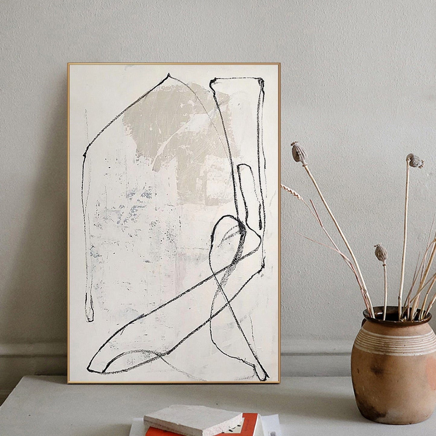 Beige Wabi-Sabi Wall Art Beige Minimalist art Beige wall Decor Textured Wall – Abstract Painting