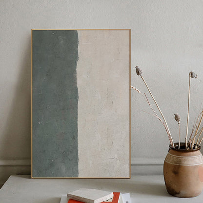 Green Abstract Painting on Canvas – Minimalist Wall Art