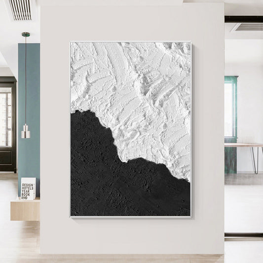 Black and White Waves Painting – Textured Abstract Wall Art – Abstract Painting