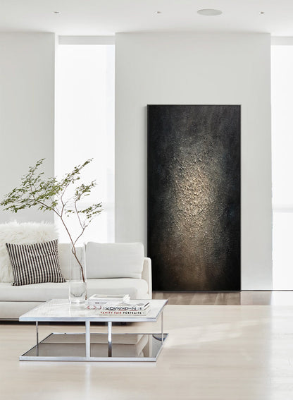 Black and gold abstract art Large Black Abstract Painting Black and gold Wall