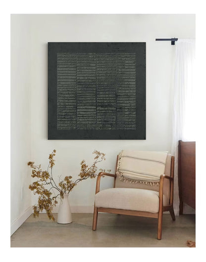 Wabi Sabi Wall Art Grey Textured Abstract Canvas Painting for Living Room Minimal Decor