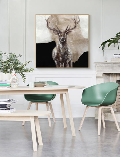 Large Abstract Deer Oil Painting on Canvas, Original Hand-painted Stag Canvas Wall Art, Modern Animal Painting for Living Room, Home Décor